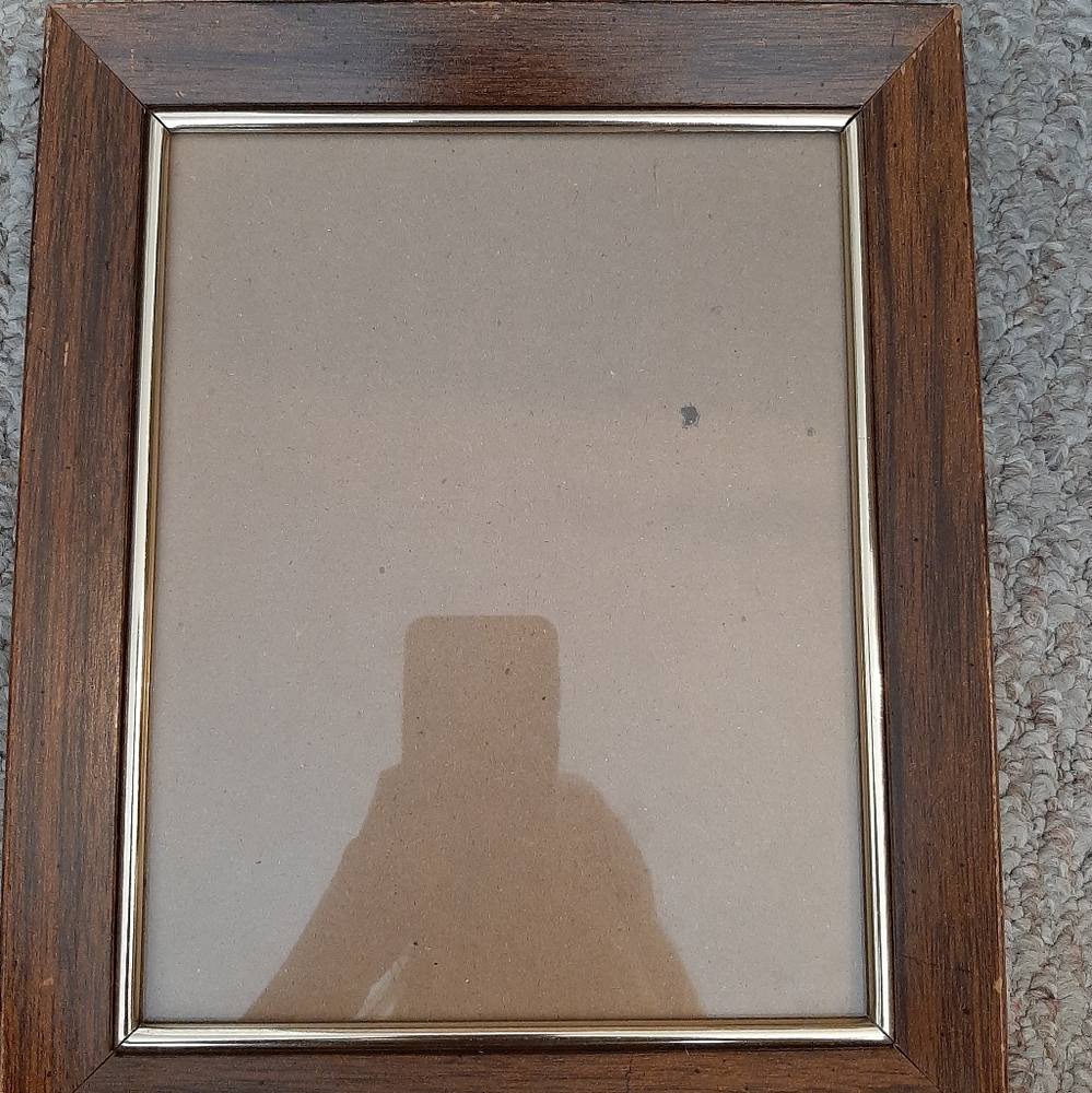 Brown wood with gold trim 8" x 10" photo frame